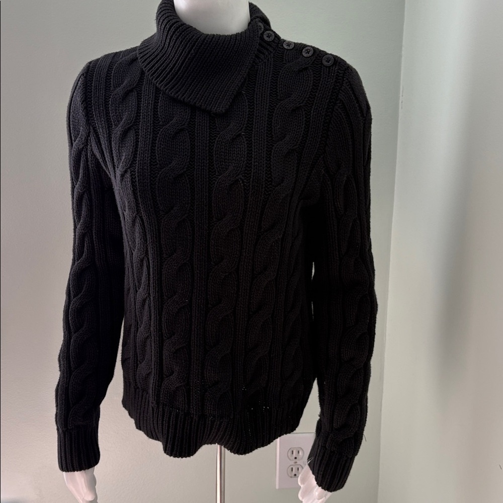 Ralph Lauren Black Cable Knit Sweater
